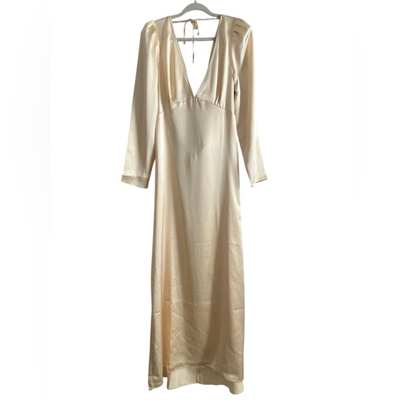 WeWoreWhat Cowl Back Maxi Dress Satin Charmeuse Size 12 - Picture 3 of 7